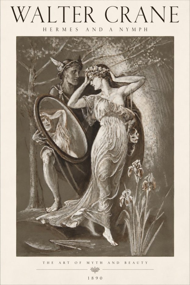 Walter Crane Hermes and a Nymph No6 - Póster