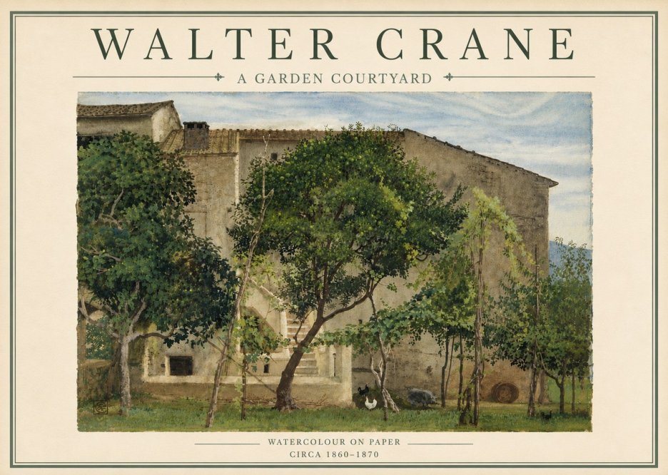 Walter Crane A Garden Courtyard No5 - Póster
