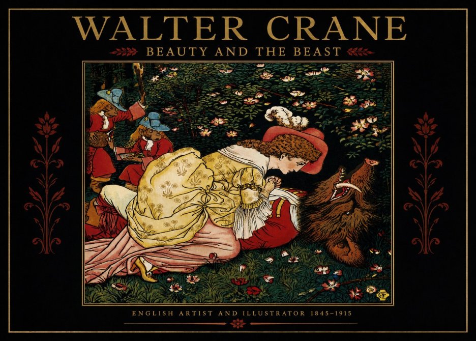 Walter Crane Beauty and the Beast No2 - Póster