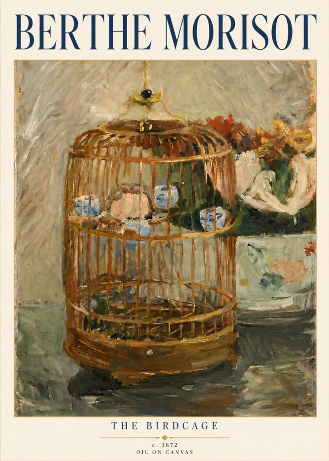 Berthe Morisot The Birdcage II No5 - Póster