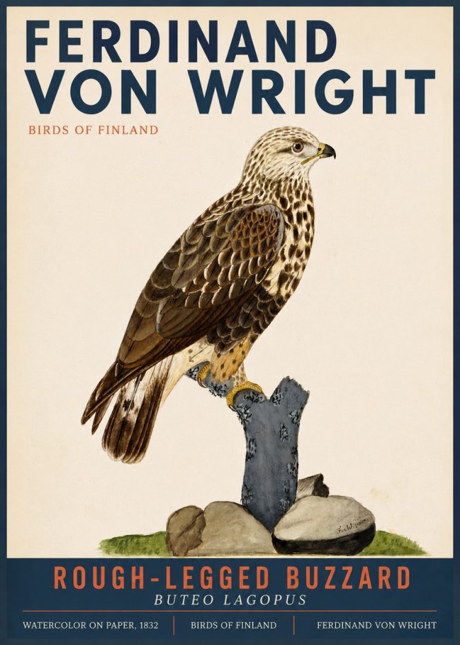 Ferdinand von Wright Rough-legged Buzzard No3 - Póster