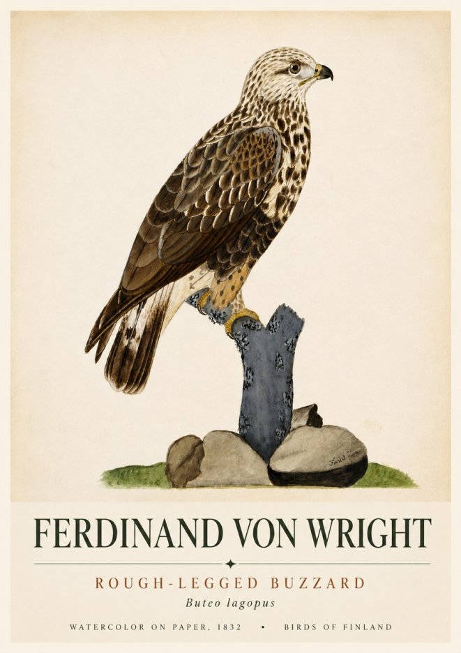 Ferdinand von Wright Rough-legged Buzzard No6 - Póster