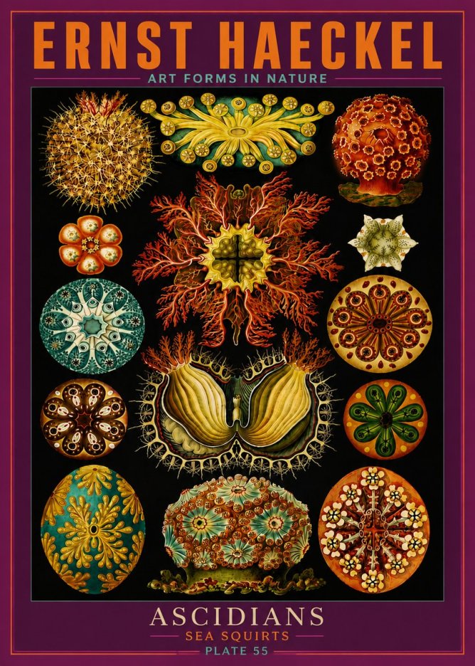 Ernst Haeckel Ascidiae — Sea Squirts No6 - Póster