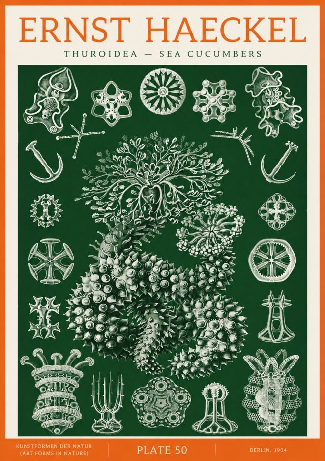 Ernst Haeckel Thuroidea - Sea Organisms No3 - Póster