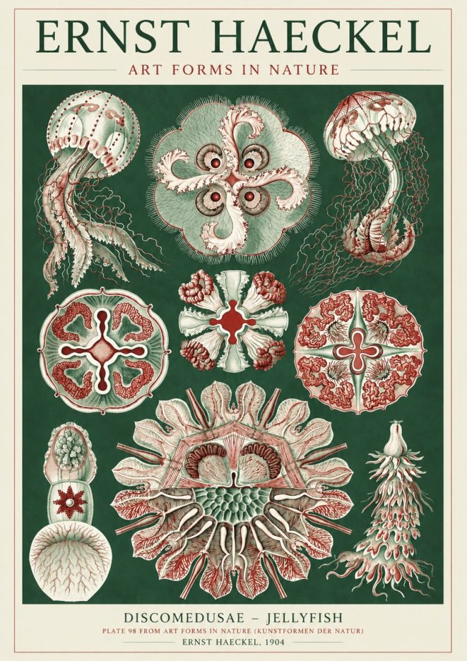 Ernst Haeckel Discomedusae - the Jellyfish No5 - Póster