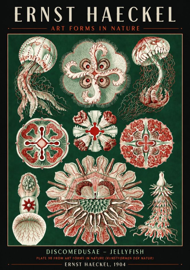 Ernst Haeckel Discomedusae - the Jellyfish No6 - Póster