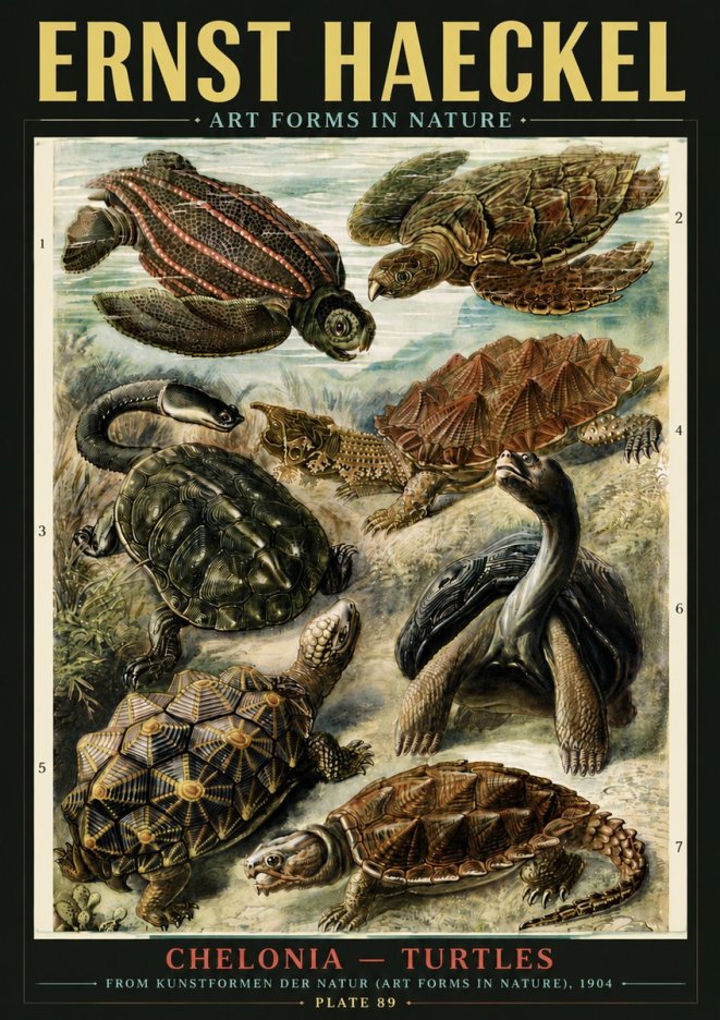 Ernst Haeckel Chelonia - Turtles No6 - Póster