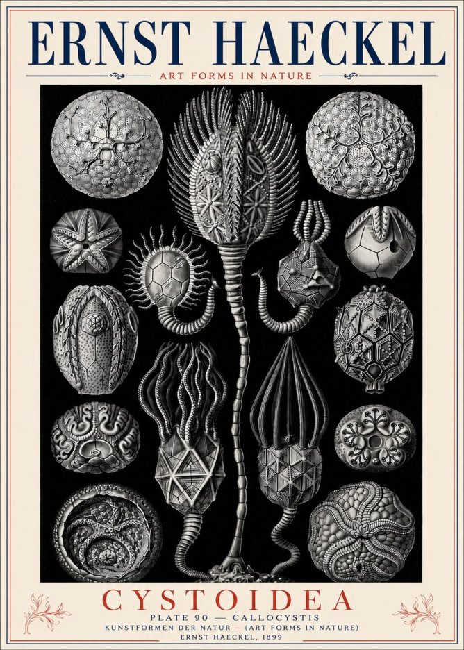 Ernst Haeckel Cystoidea - Callocystis No6 - Póster