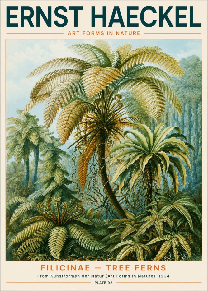 Ernst Haeckel Filicinae – Tree Ferns No3 - Póster