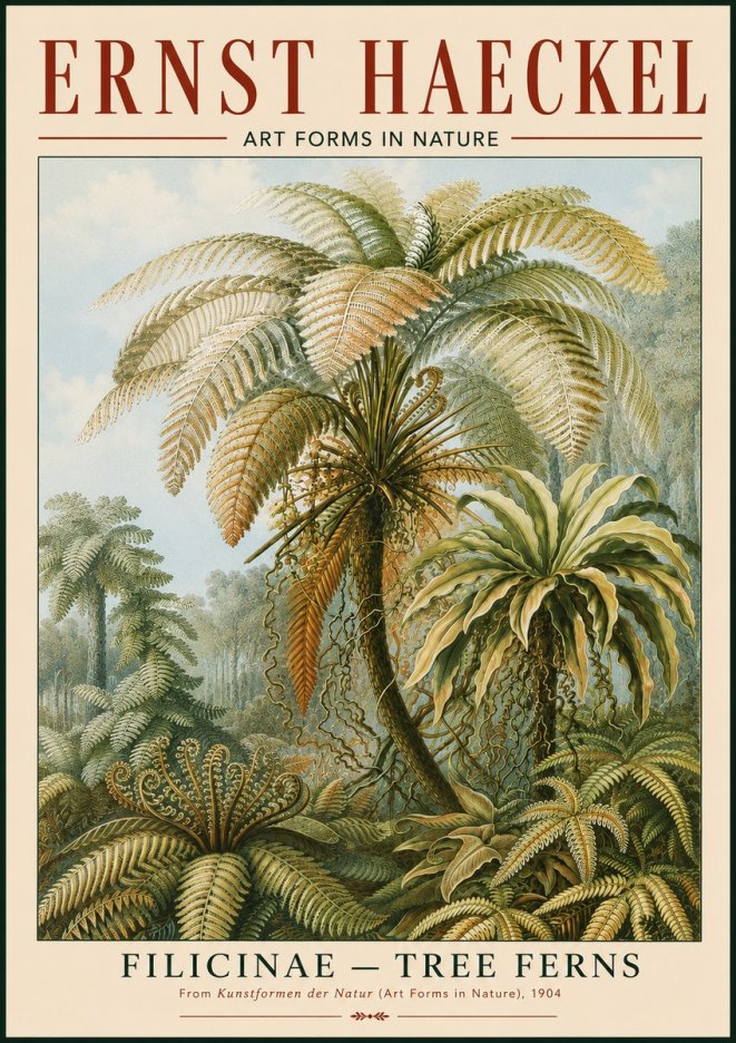 Ernst Haeckel Filicinae – Tree Ferns No4 - Póster