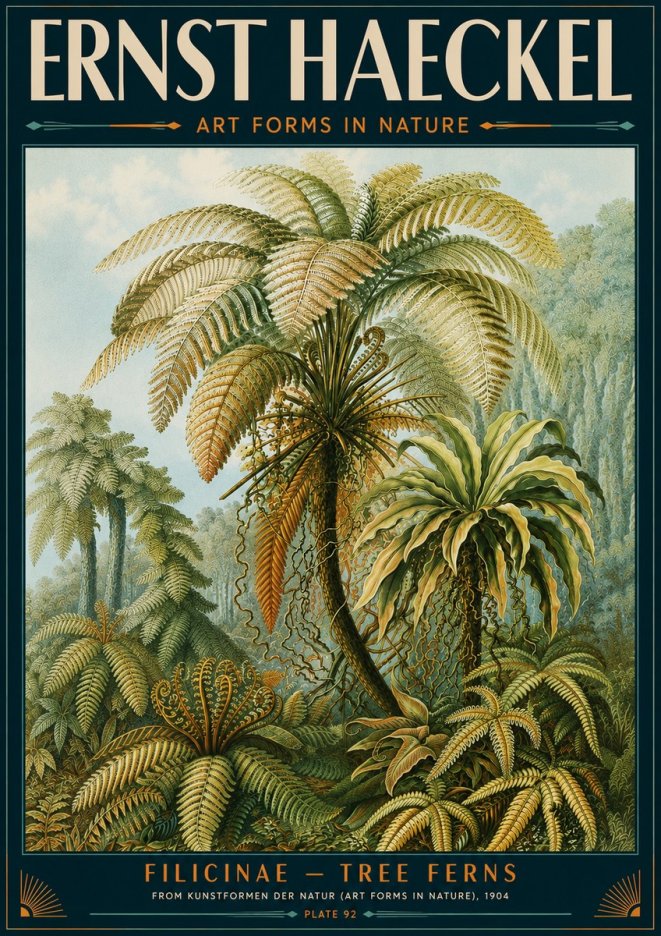 Ernst Haeckel Filicinae – Tree Ferns No5 - Póster