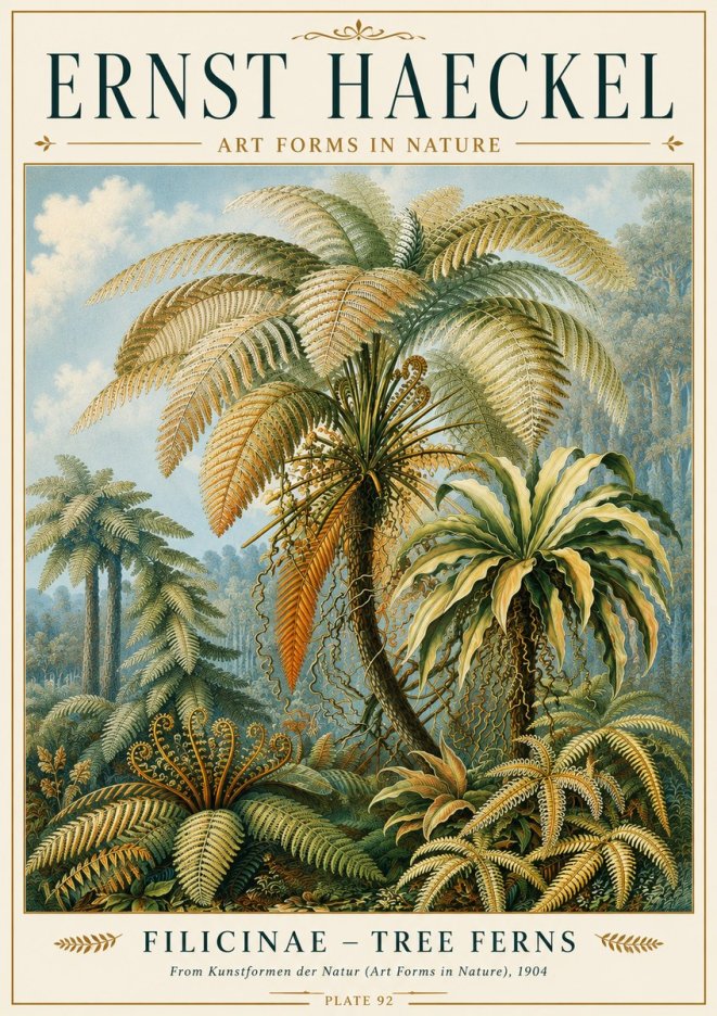 Ernst Haeckel Filicinae – Tree Ferns No6 - Póster