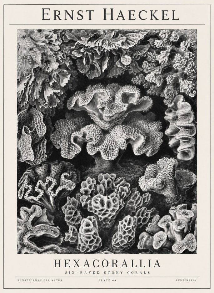 Ernst Haeckel Hexacorallia No1 - Póster