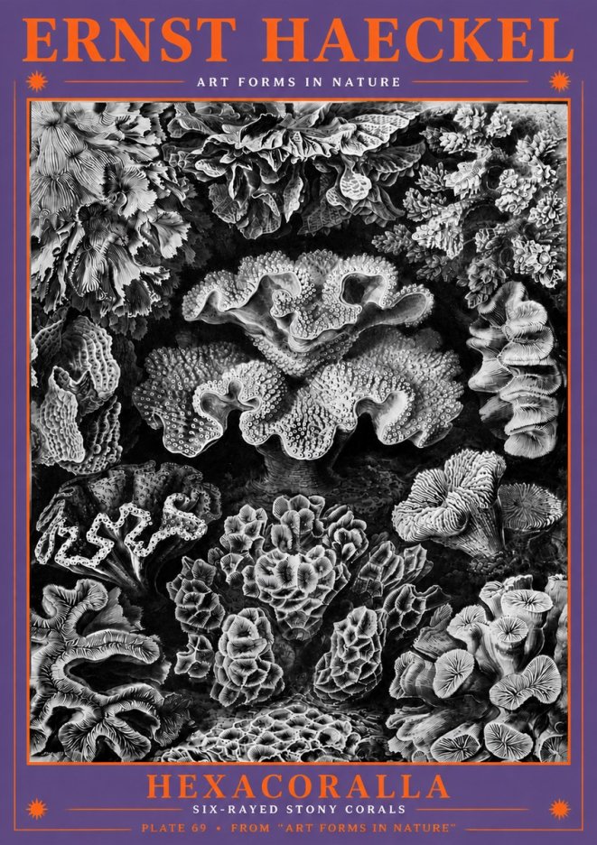 Ernst Haeckel Hexacorallia No6 - Póster