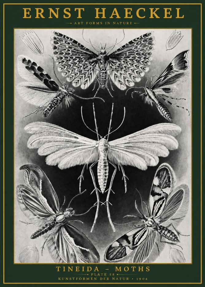 Ernst Haeckel Tineida - Moths No2 - Póster