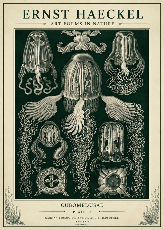 Ernst Haeckel Cubomedusae No6 - Póster
