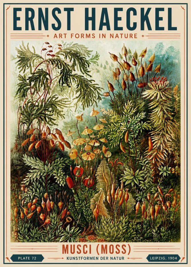 Ernst Haeckel Musci (Moss) No6 - Póster