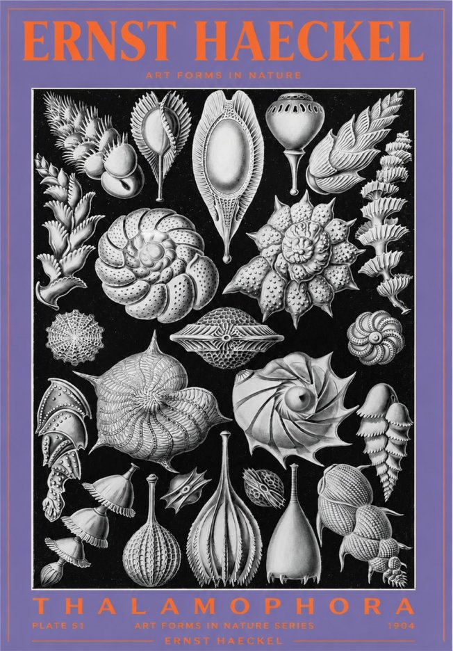 Ernst Haeckel Thalamophora No3 - Póster