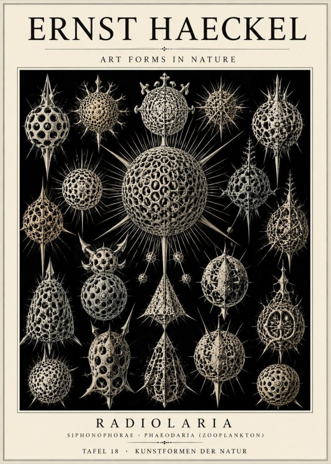Ernst Haeckel Radiolaria No6 - Póster