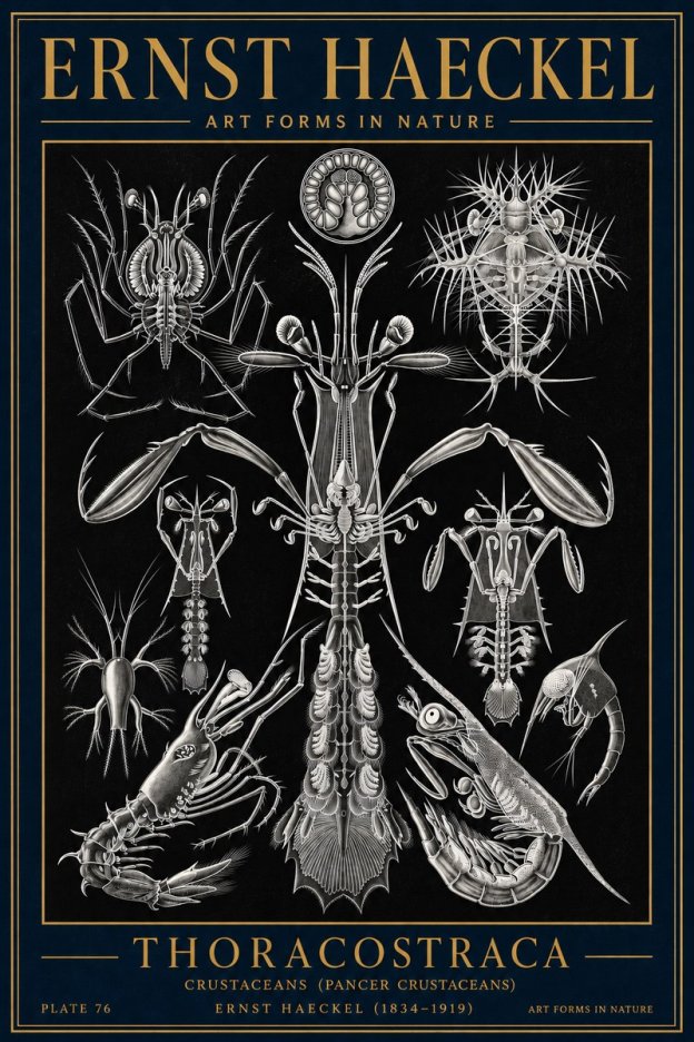 Ernst Haeckel Thoraocostraca - Crustaceans - Plate 76 No4 - Póster