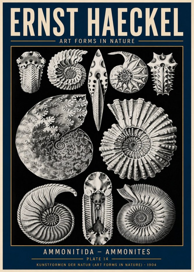 Ernst Haeckel Ammonitida - Ammonites No6 - Póster