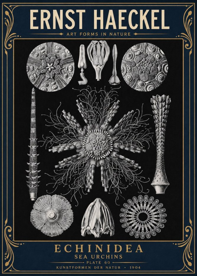 Ernst Haeckel Echinidea Sea Urchins No4 - Póster