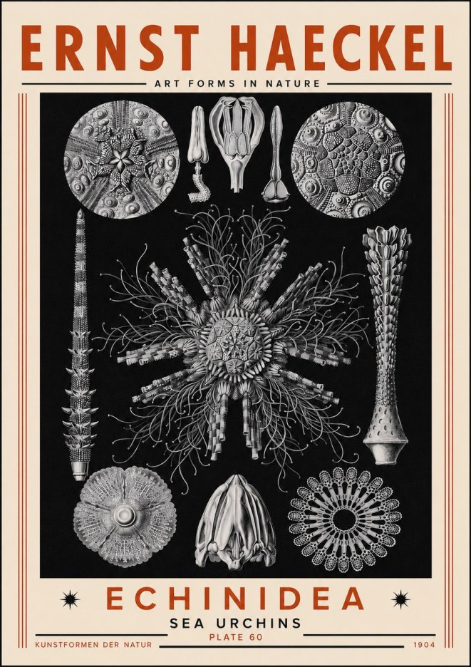Ernst Haeckel Echinidea Sea Urchins No5 - Póster