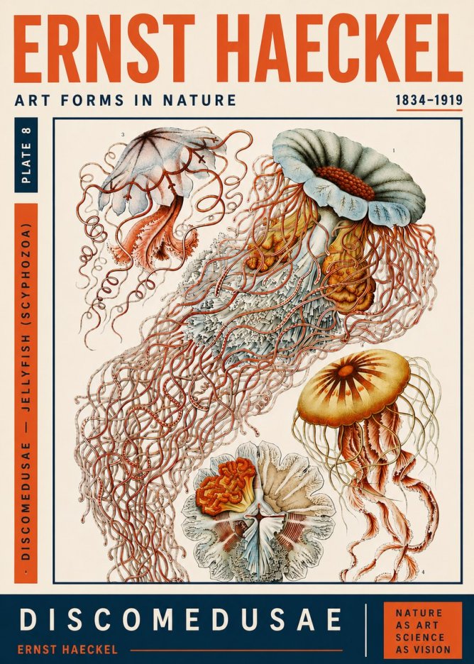 Ernst Haeckel Discomedusae — Jellyfish No5 - Póster