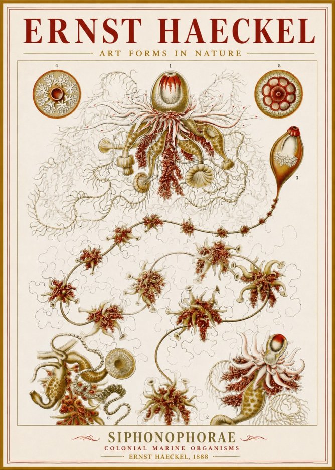 Ernst Haeckel Siphonophorae No3 - Póster