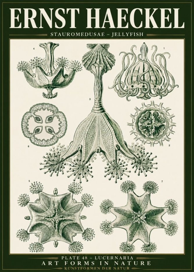 Ernst Haeckel Stauromedusae – Jellyfish No5 - Póster