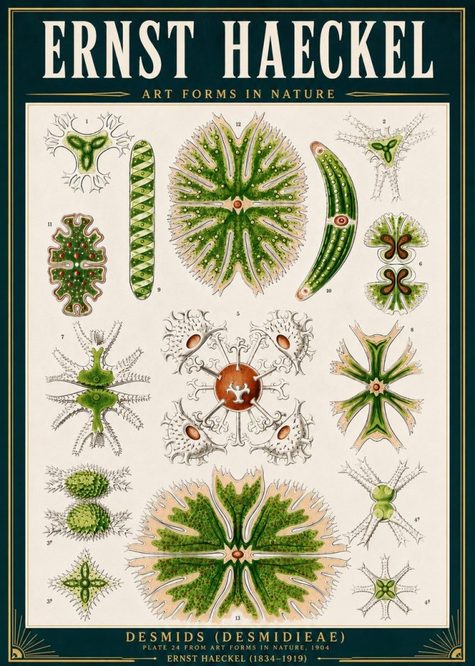 Ernst Haeckel Desmids (Desmidieae) No4 - Póster