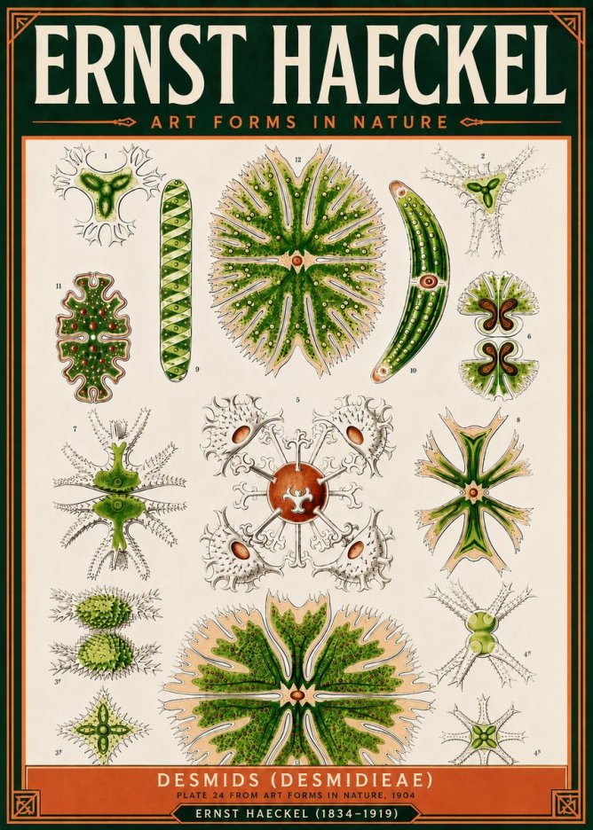 Ernst Haeckel Desmids (Desmidieae) No5 - Póster