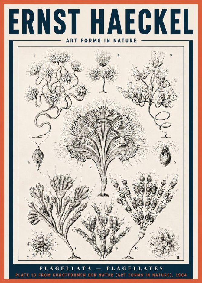 Ernst Haeckel Flagellata - Flagellates No4 - Póster