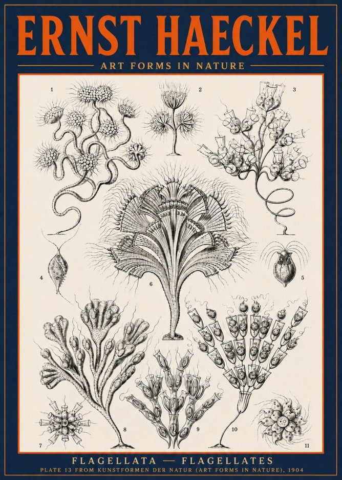 Ernst Haeckel Flagellata - Flagellates No6 - Póster
