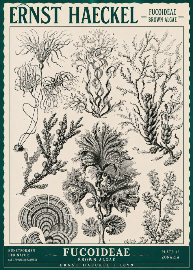 Ernst Haeckel Fucoideae - Brown Algae No3 - Póster