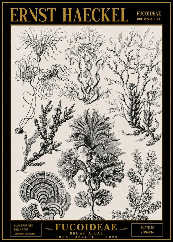 Ernst Haeckel Fucoideae - Brown Algae No4 - Póster