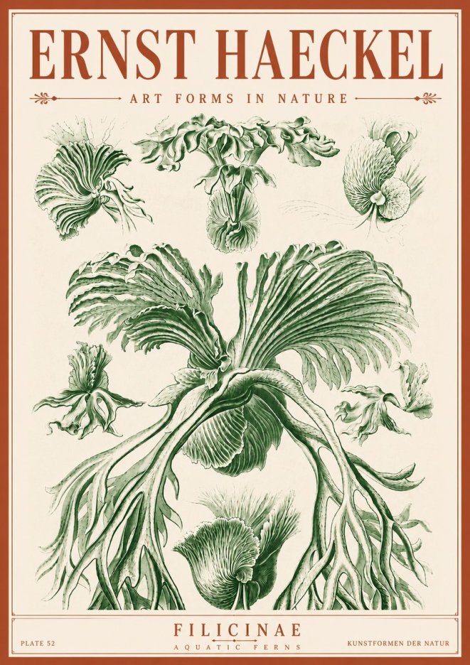 Ernst Haeckel Filicinae No6 - Póster