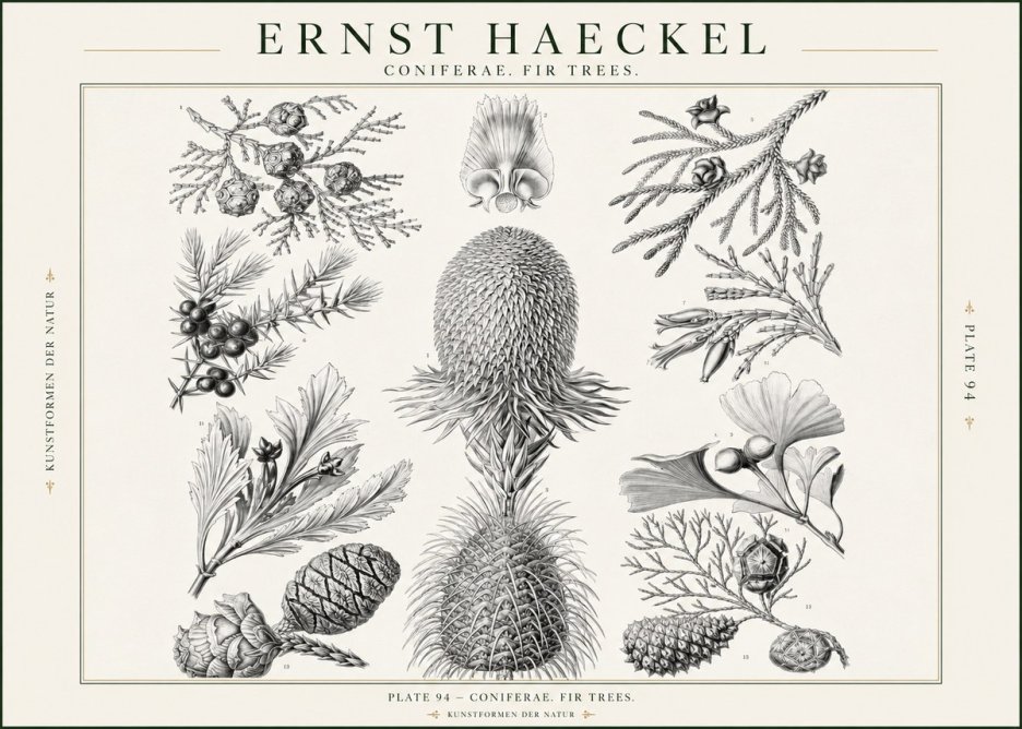 Ernst Haeckel Coniferae. Fir Trees. No1 - Póster