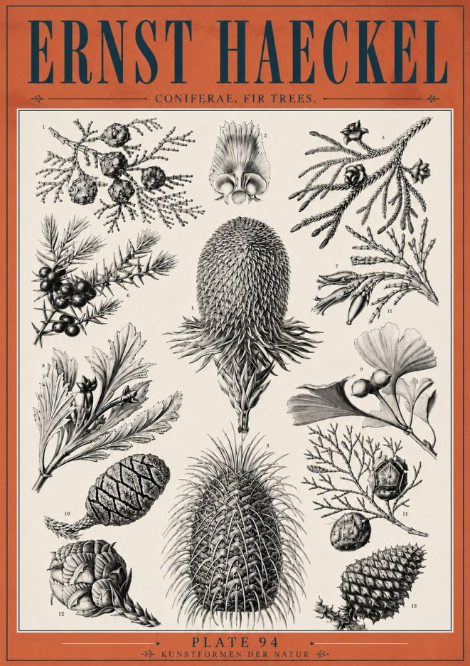 Ernst Haeckel Coniferae. Fir Trees. No6 - Póster