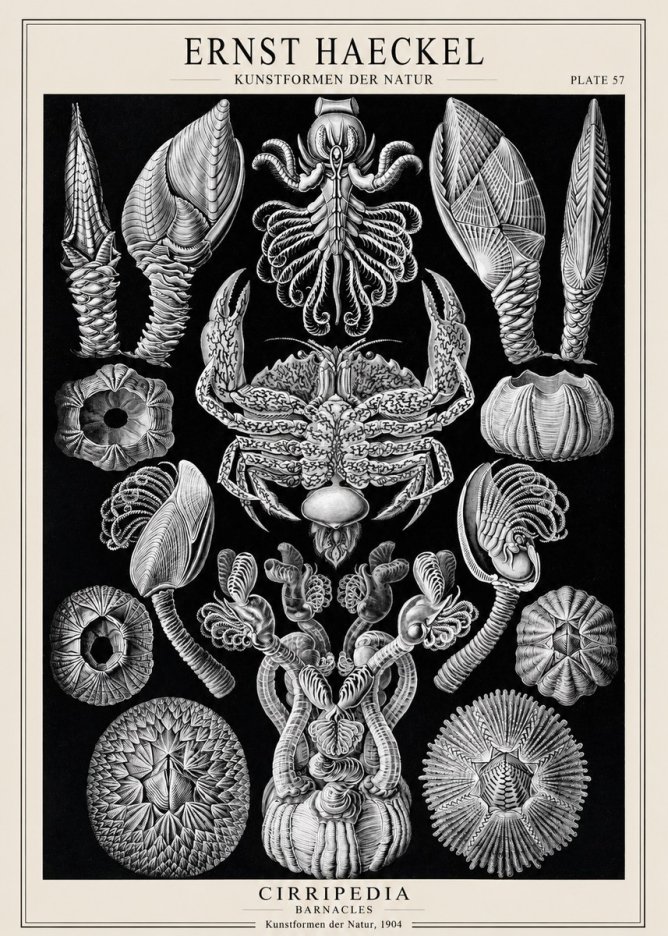 Ernst Haeckel Cirripedia Barnacles No1 - Póster