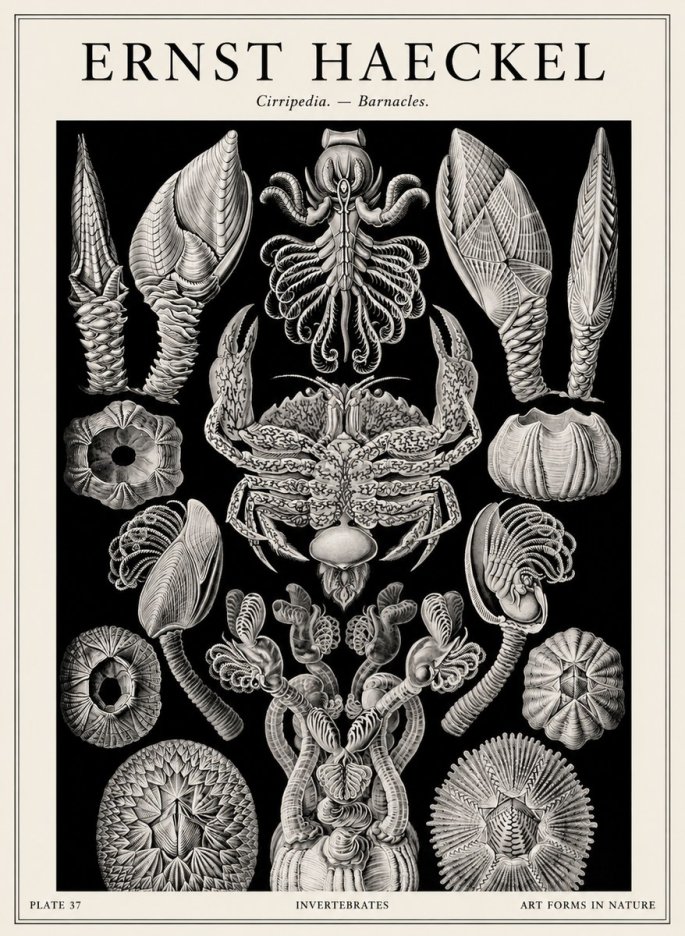Ernst Haeckel Cirripedia Barnacles No4 - Póster