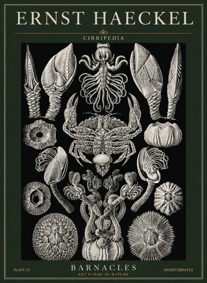 Ernst Haeckel Cirripedia Barnacles No6 - Póster