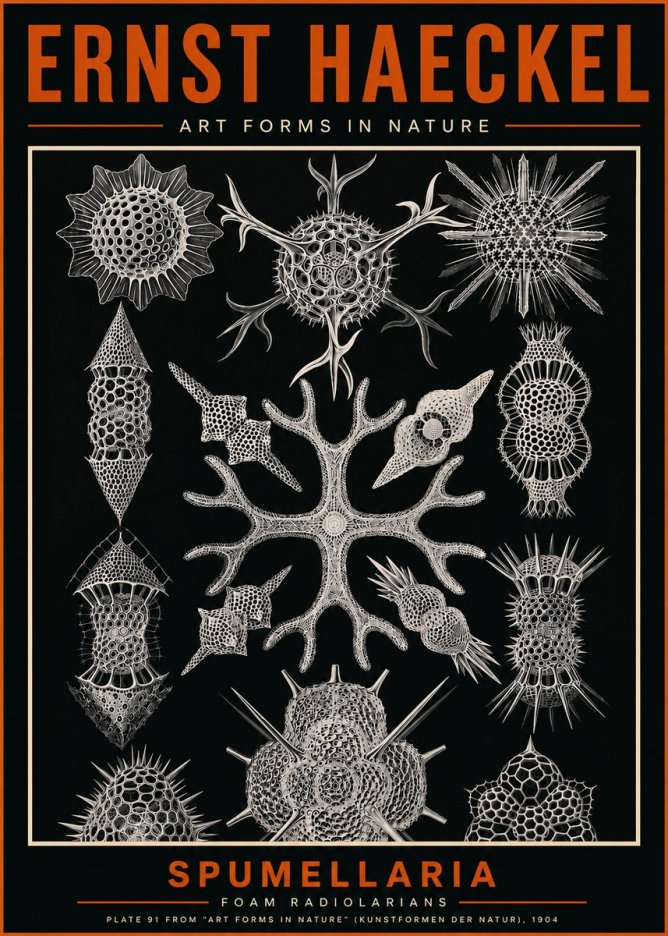 Ernst Haeckel Spumellaria No3 - Póster