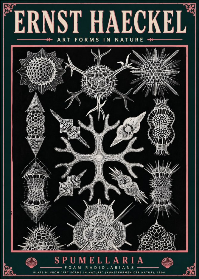 Ernst Haeckel Spumellaria No6 - Póster