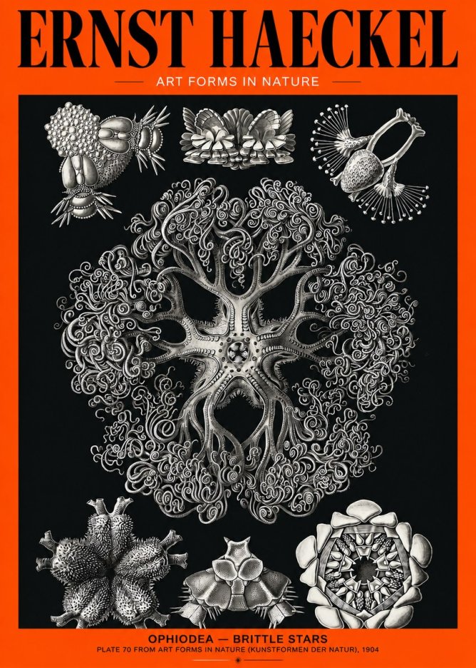 Ernst Haeckel Ophiodea - Brittle Stars II No2 - Póster