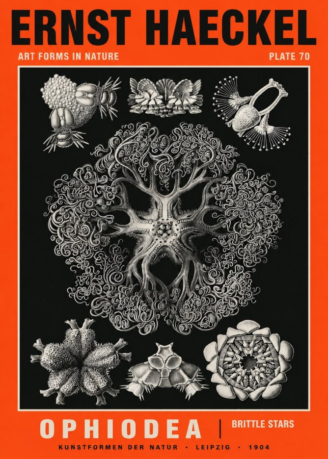 Ernst Haeckel Ophiodea - Brittle Stars II No5 - Póster