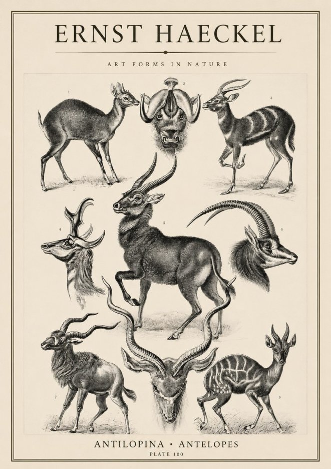 Ernst Haeckel Antelopes No4 - Póster