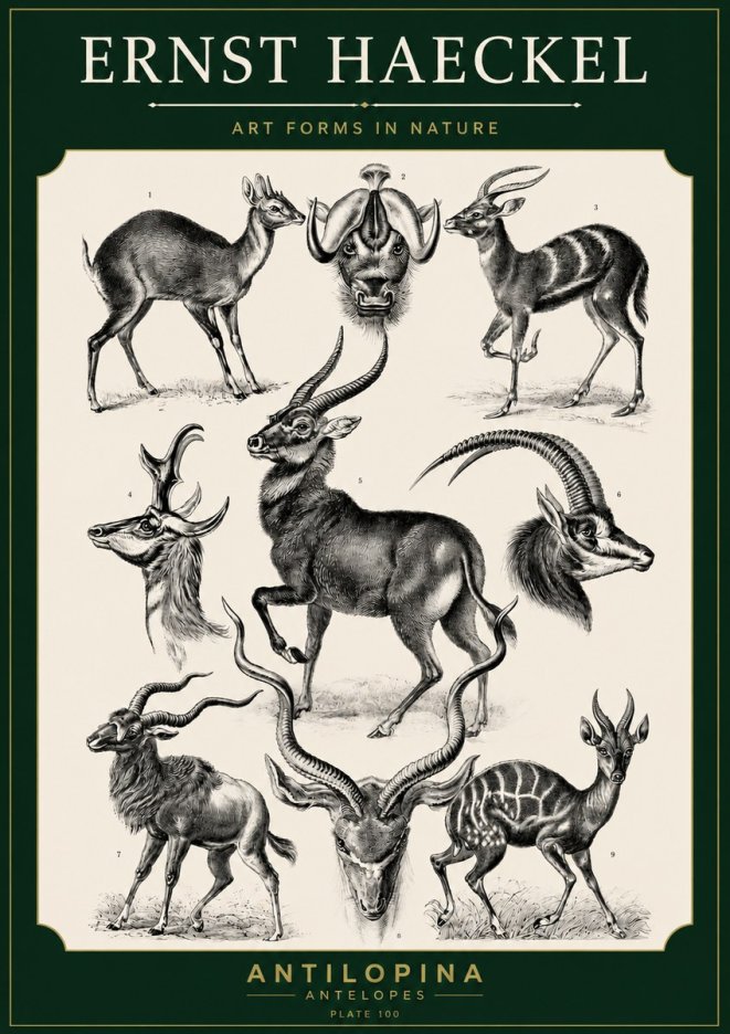 Ernst Haeckel Antelopes No5 - Póster