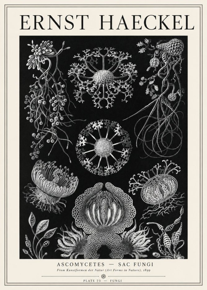 Ernst Haeckel Ascomycetes — Sac Fungi No1 - Póster