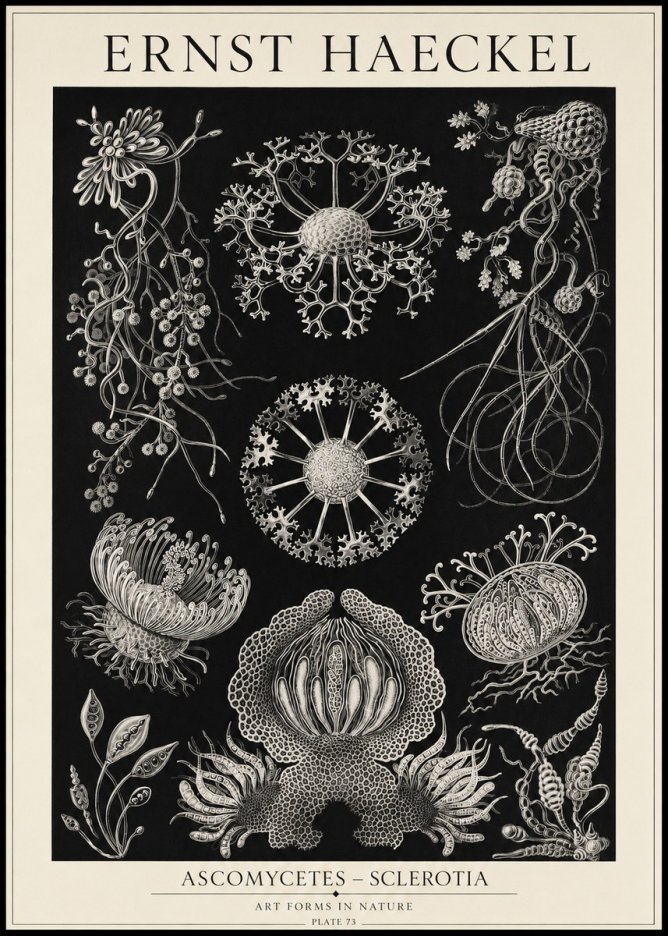 Ernst Haeckel Ascomycetes — Sac Fungi No5 - Póster